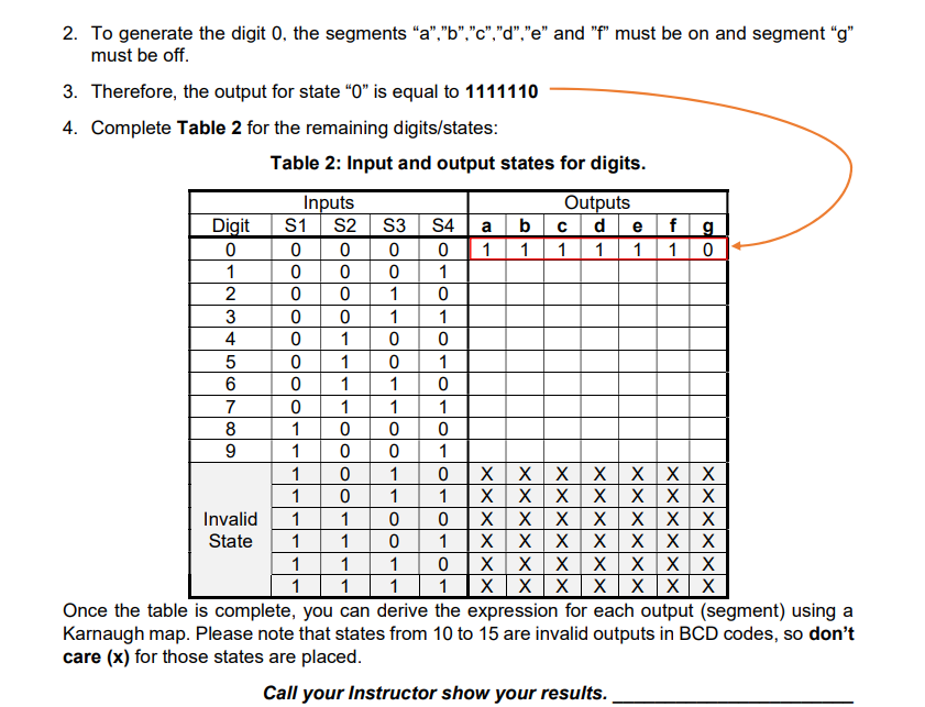 Solved 2. To generate the digit 0 , the segments | Chegg.com