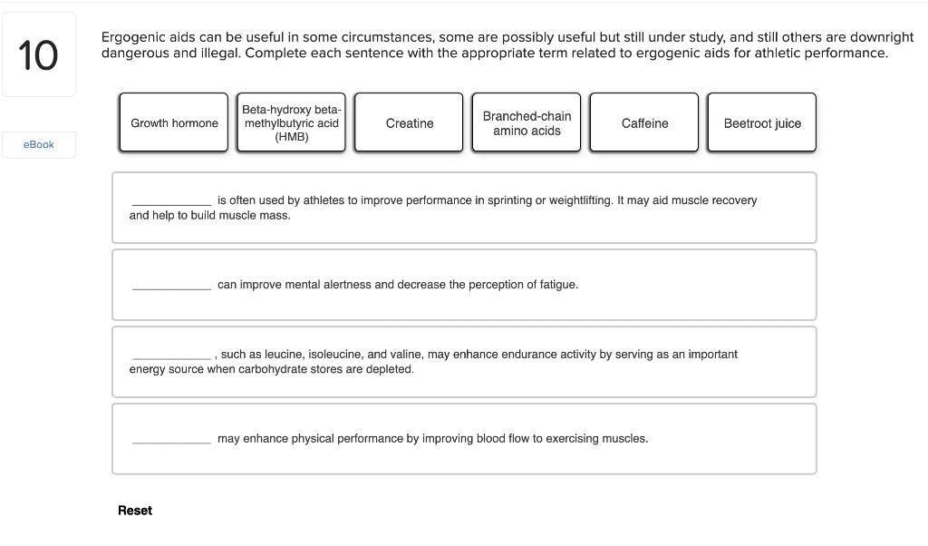 Solved 10 Ergogenic aids can be useful in some