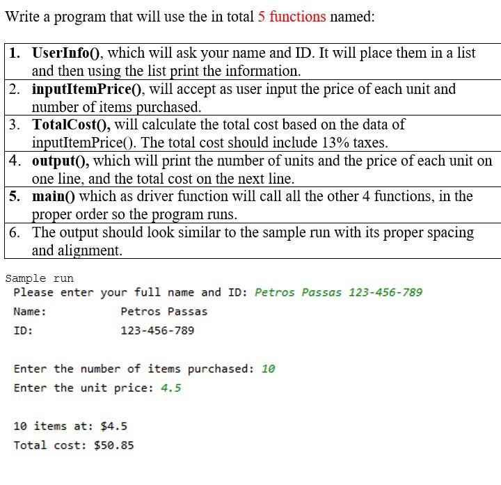 Solved Please help me with this assignment using Python | Chegg.com