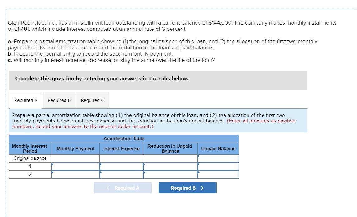 solved-glen-pool-club-inc-has-an-installment-loan-chegg