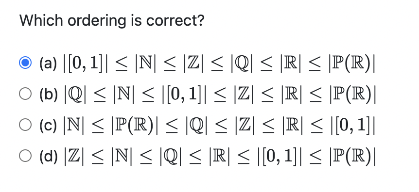 Solved Which ordering is correct? (a) | Chegg.com