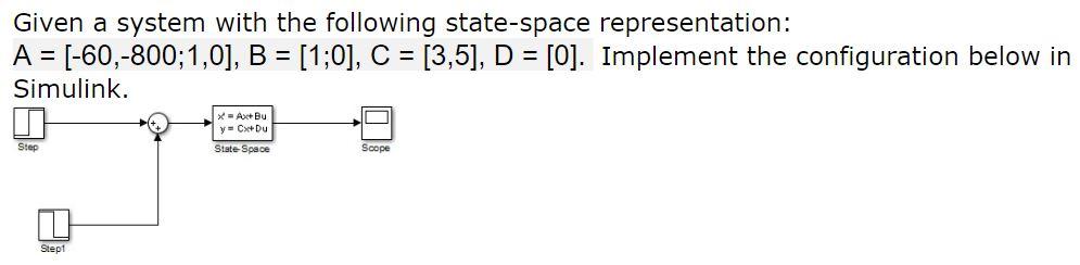 Solved Given a system with the following state-space | Chegg.com