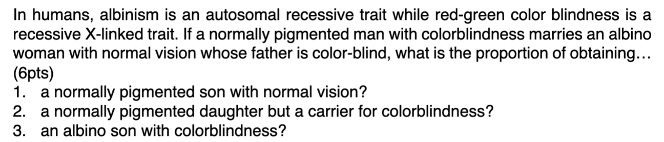 In humans, albinism is an autosomal recessive trait | Chegg.com