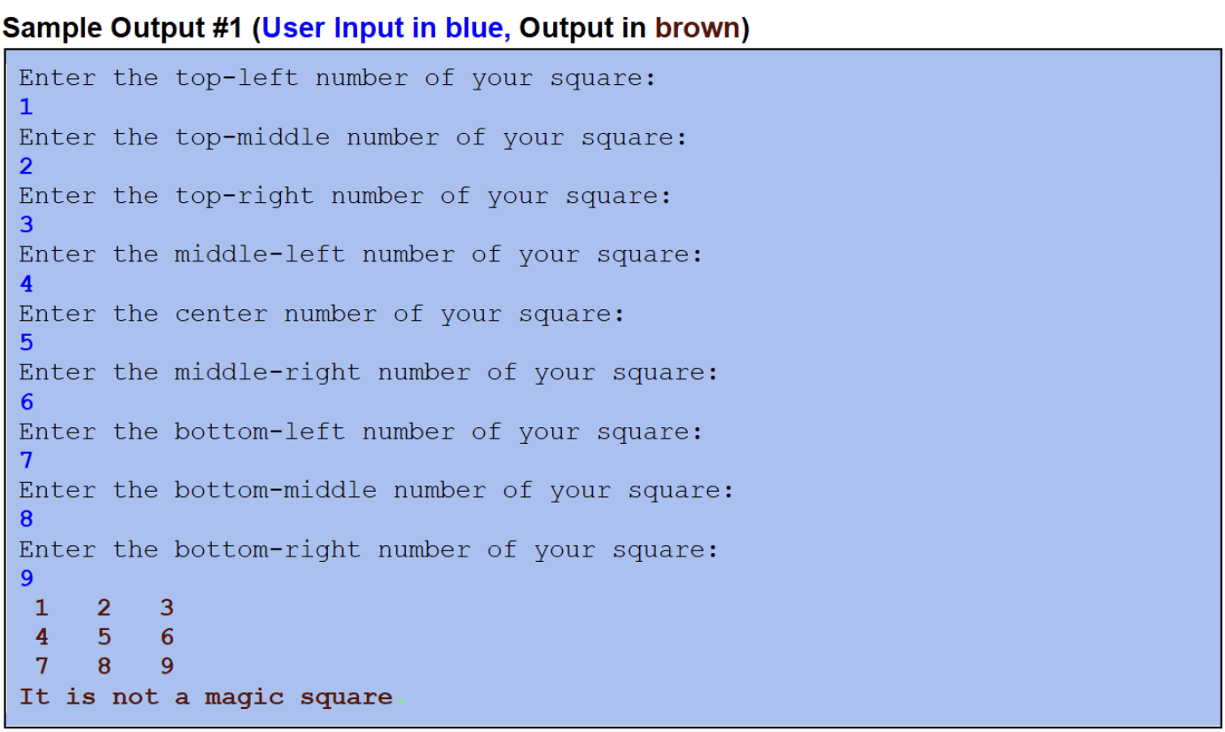 Solved Part 1: Magic SquareThe magic square is a 3x3 matrix | Chegg.com