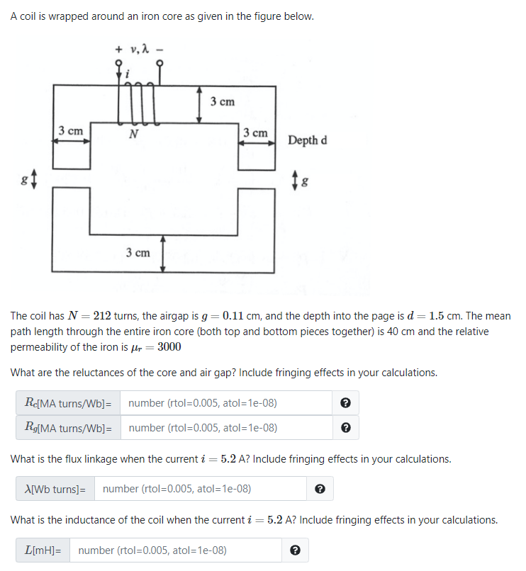 Solved A coil is wrapped around an iron core as given in the