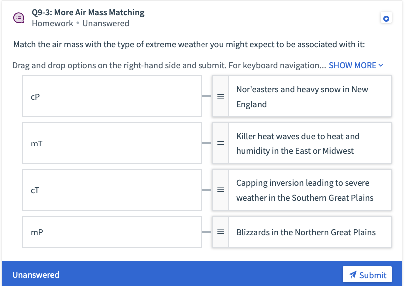 Solved Q9-3: More Air Mass Matching Homework. Unanswered | Chegg.com