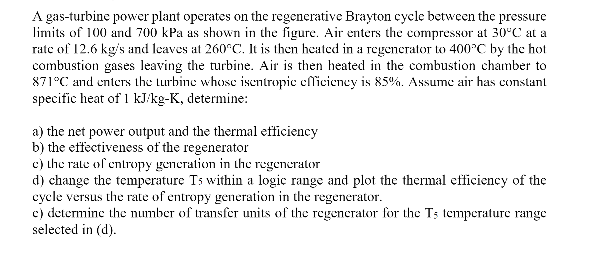 Solved A gas-turbine power plant operates on the | Chegg.com
