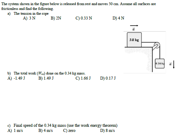 Solved The system shown in the figure below is released from | Chegg.com
