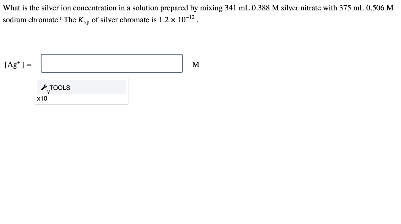 Solved What is the silver ion concentration in a solution | Chegg.com