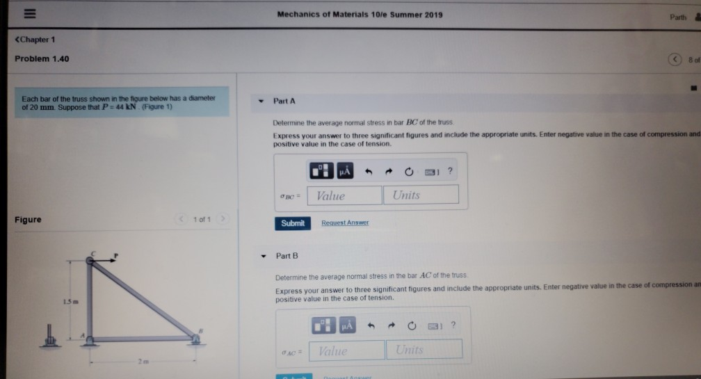 Solved Each bar of the truss shown in the figure below has a | Chegg.com
