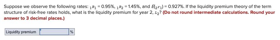 Solved Suppose we observe the following rates: 1 R1 = 0.95%, | Chegg.com