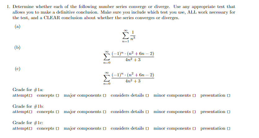 Solved Determine whether each of the following number series | Chegg.com