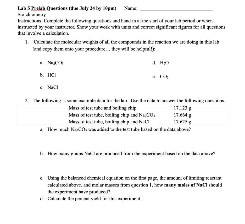 Solved Lab 5 Prelab Questions (due July 24 by 10pm) Name: | Chegg.com