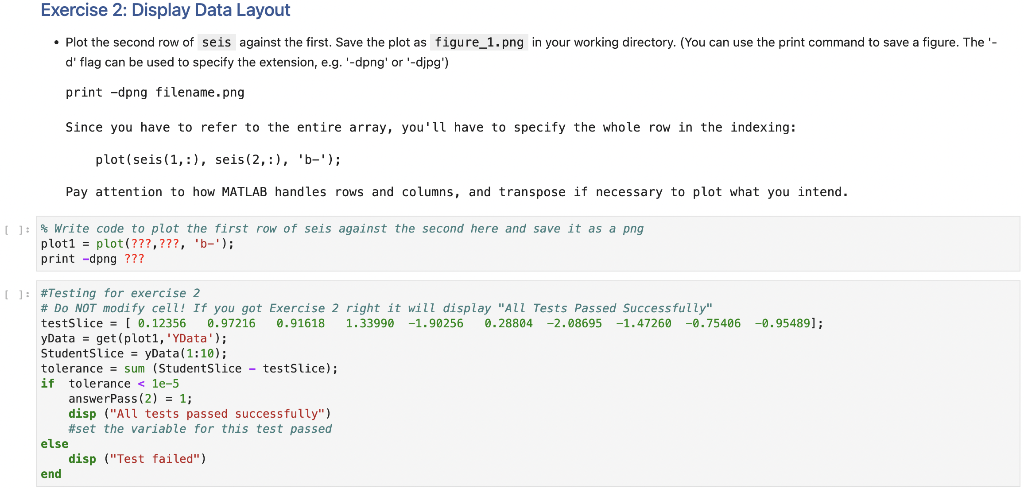 Exercise 2: Display Data Layout • Plot the second row | Chegg.com