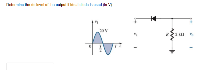 Solved Determine the dc level of the output if ideal diode | Chegg.com