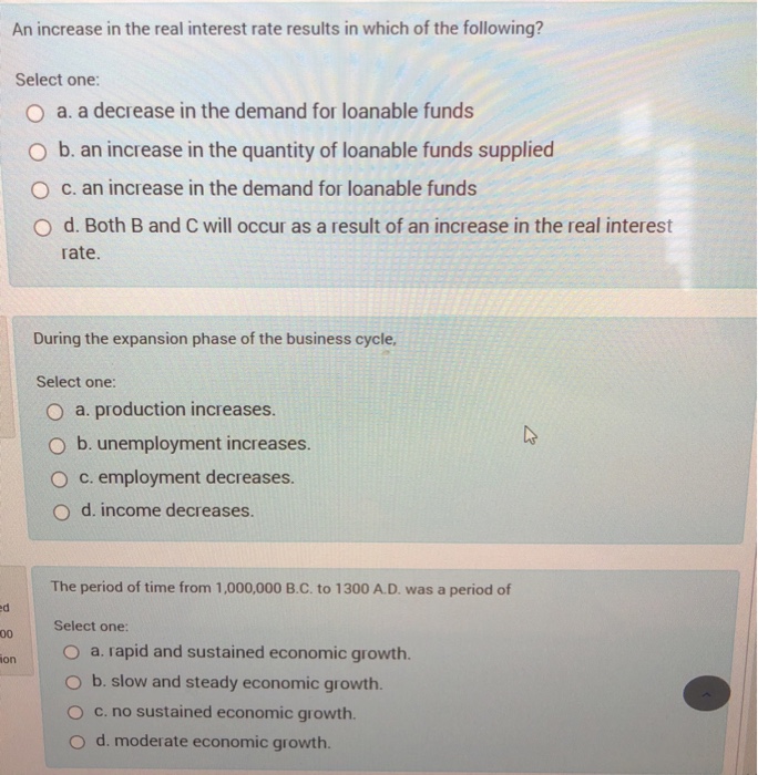 Solved An increase in the real interest rate results in | Chegg.com