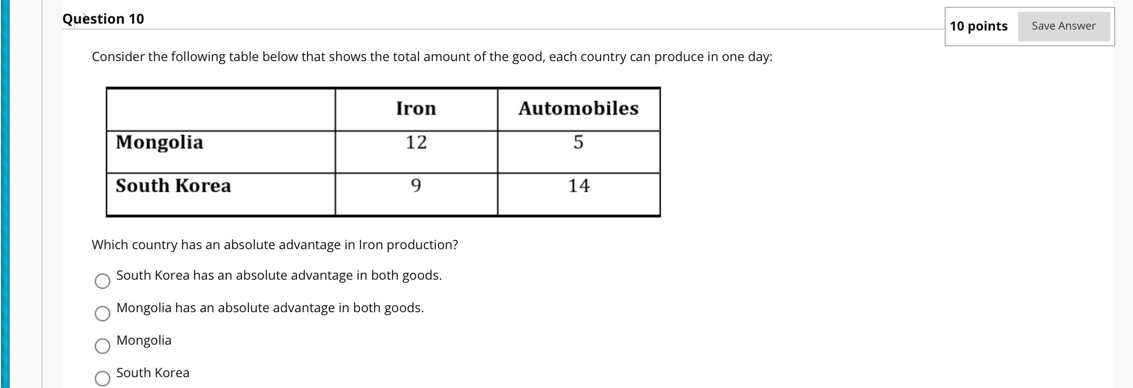 Solved Question 10 10 points Save Answer Consider the | Chegg.com