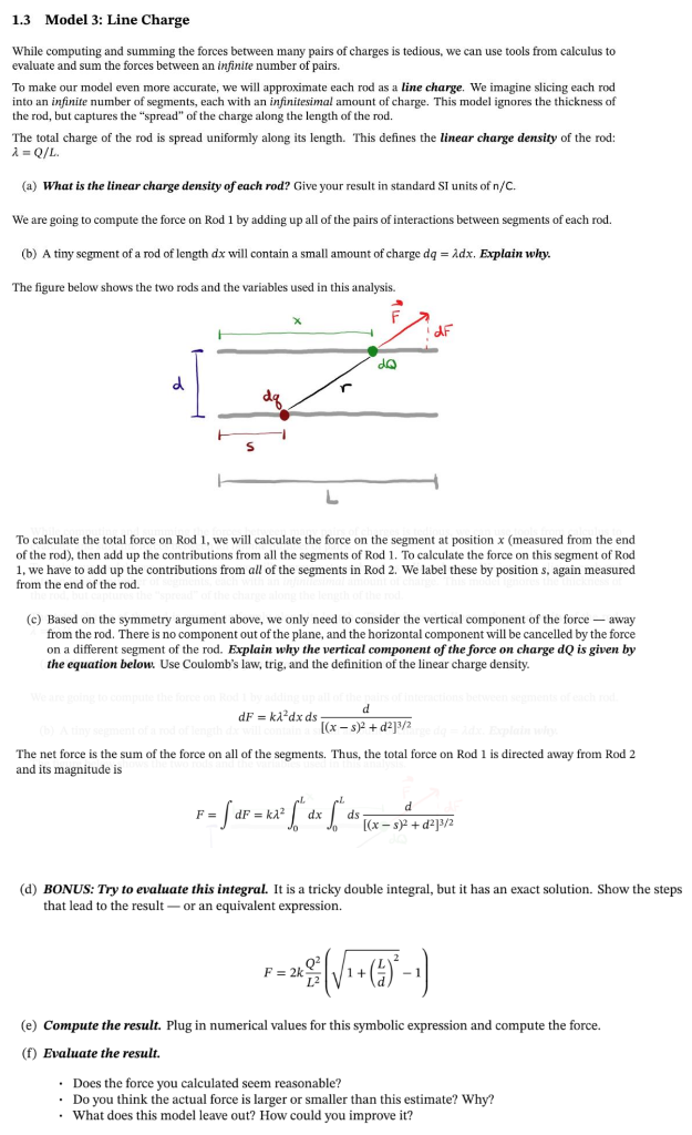 1 Charged Rods Let's start by looking at the charged | Chegg.com