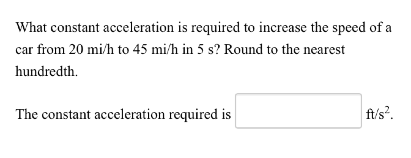 Solved What constant acceleration is required to increase | Chegg.com