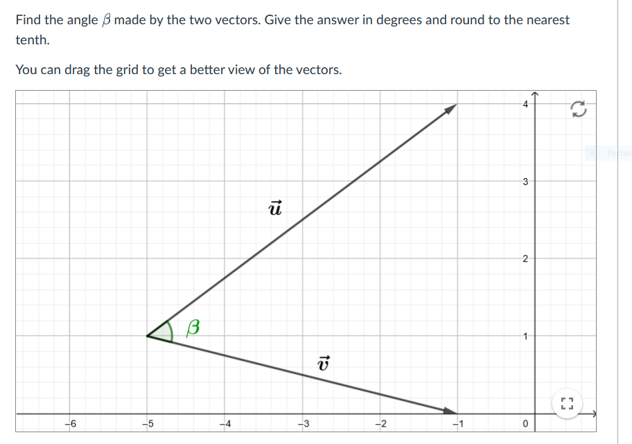 Solved Find The Angle B Made By The Two Vectors. Give The | Chegg.com