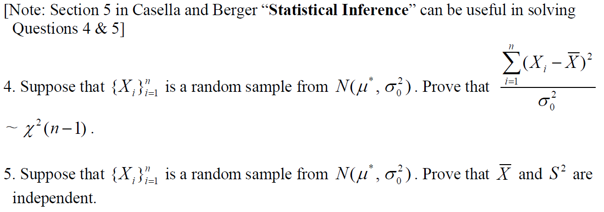 Solved [Note: Section 5 in Casella and Berger “Statistical | Chegg.com