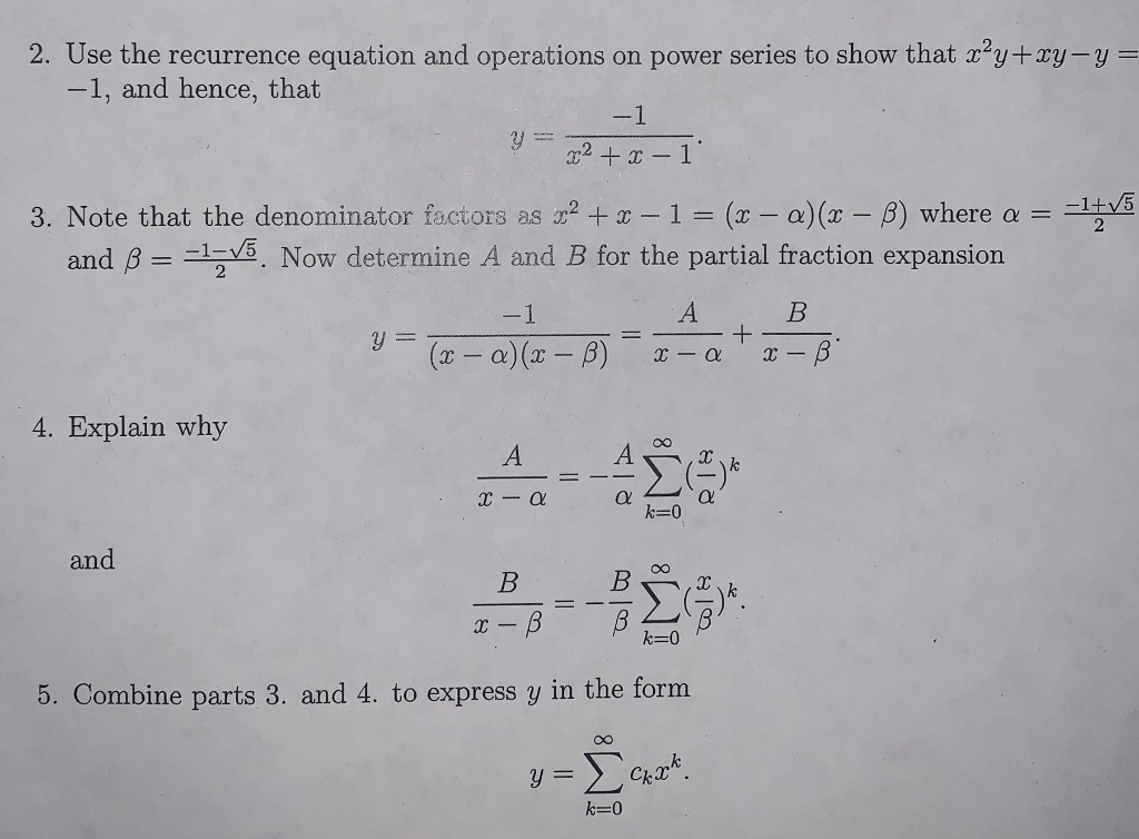 2 Use The Recurrence Equation And Operations On P Chegg Com