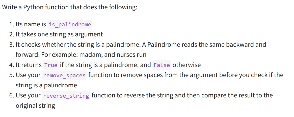 Solved Write a Python function that does the following: 1. | Chegg.com