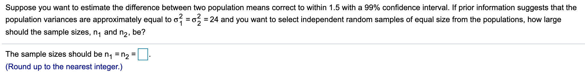 Solved Suppose you want to estimate the difference between | Chegg.com