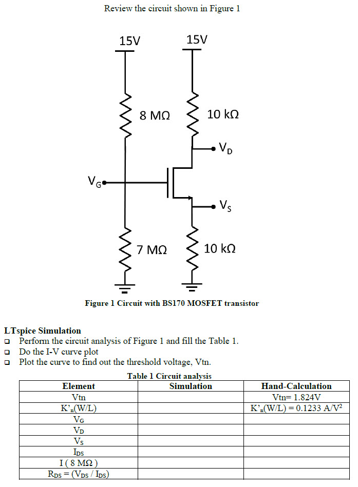 Solved Review The Circuit Shown In Figure 1 15v 15v 8 Mo2 10 Chegg Com