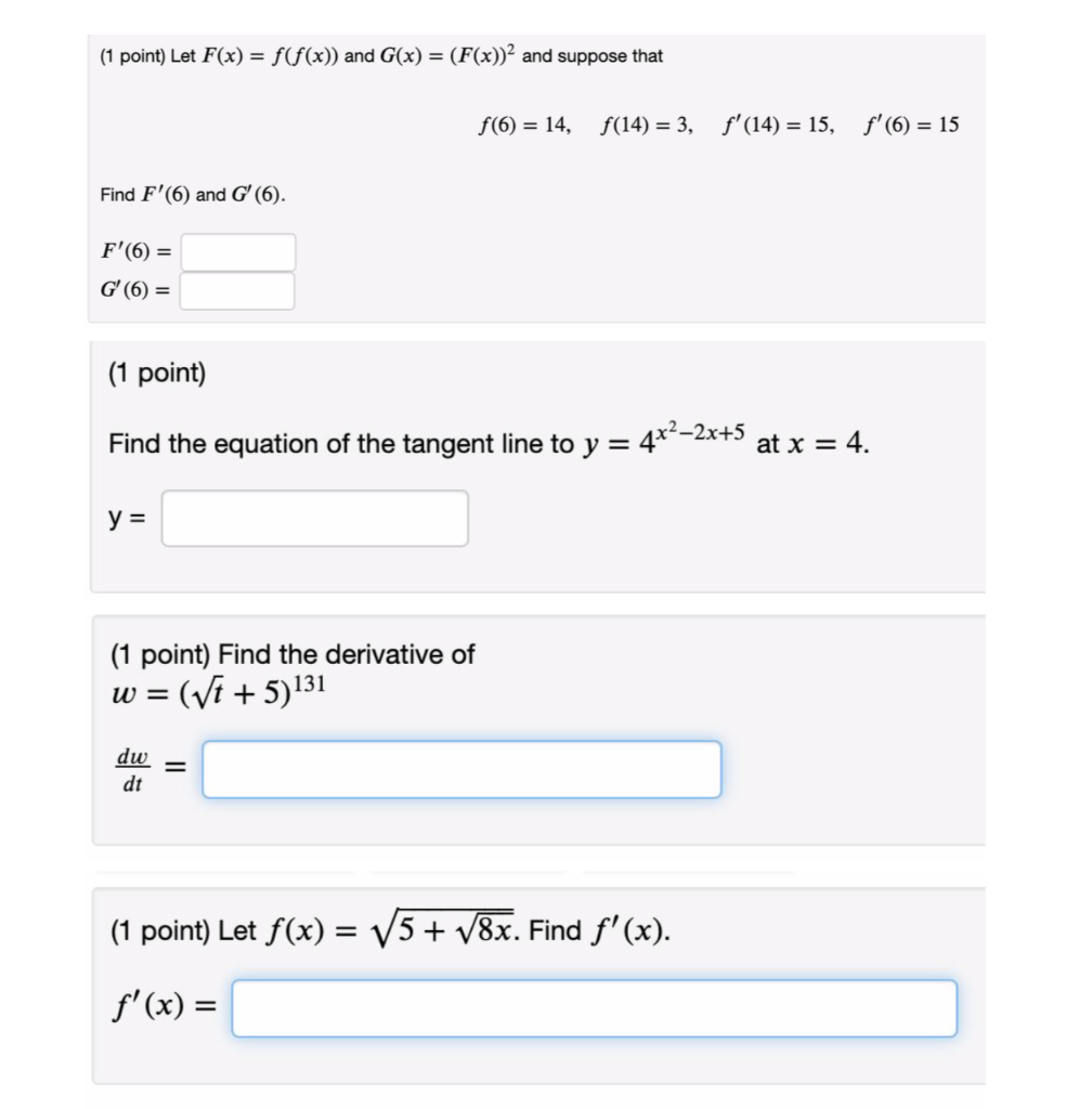 Solved 1 Point Let F X F F X And G X F X 2 An Chegg Com