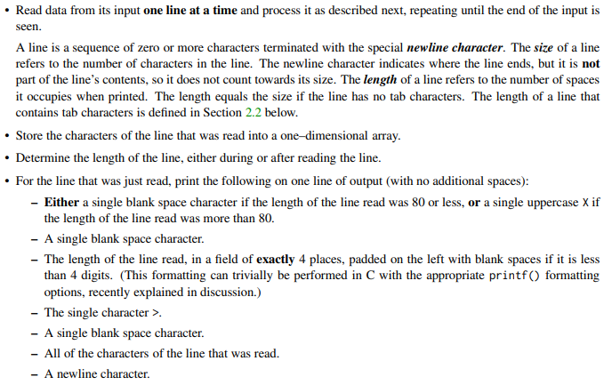 Solved Read data from its input one line at a time and | Chegg.com