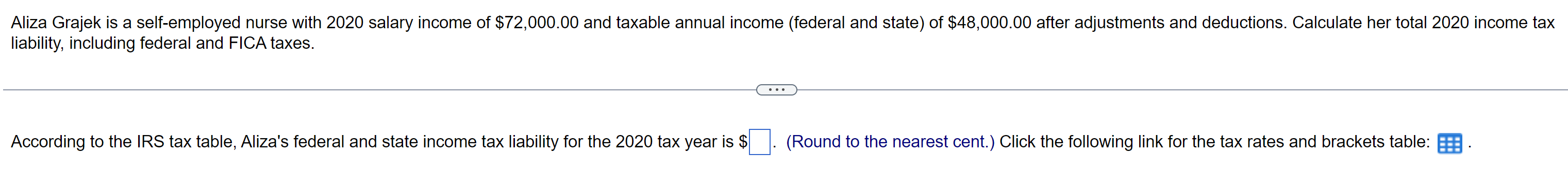 Solved Liability, Including Federal And FICA Taxes. | Chegg.com