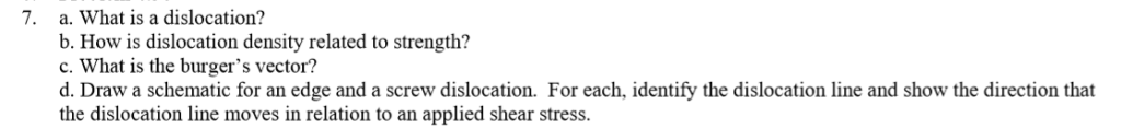 Solved 7. a. What is a dislocation? b. How is dislocation | Chegg.com