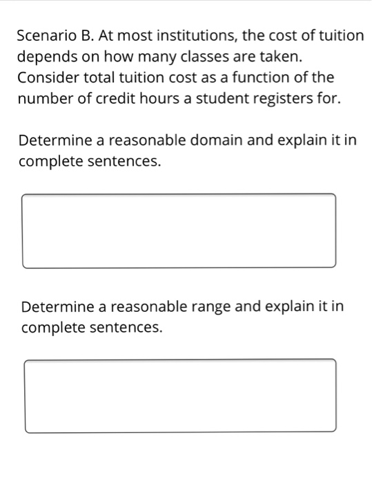 Solved Scenario B. At Most Institutions, The Cost Of Tuition | Chegg.com