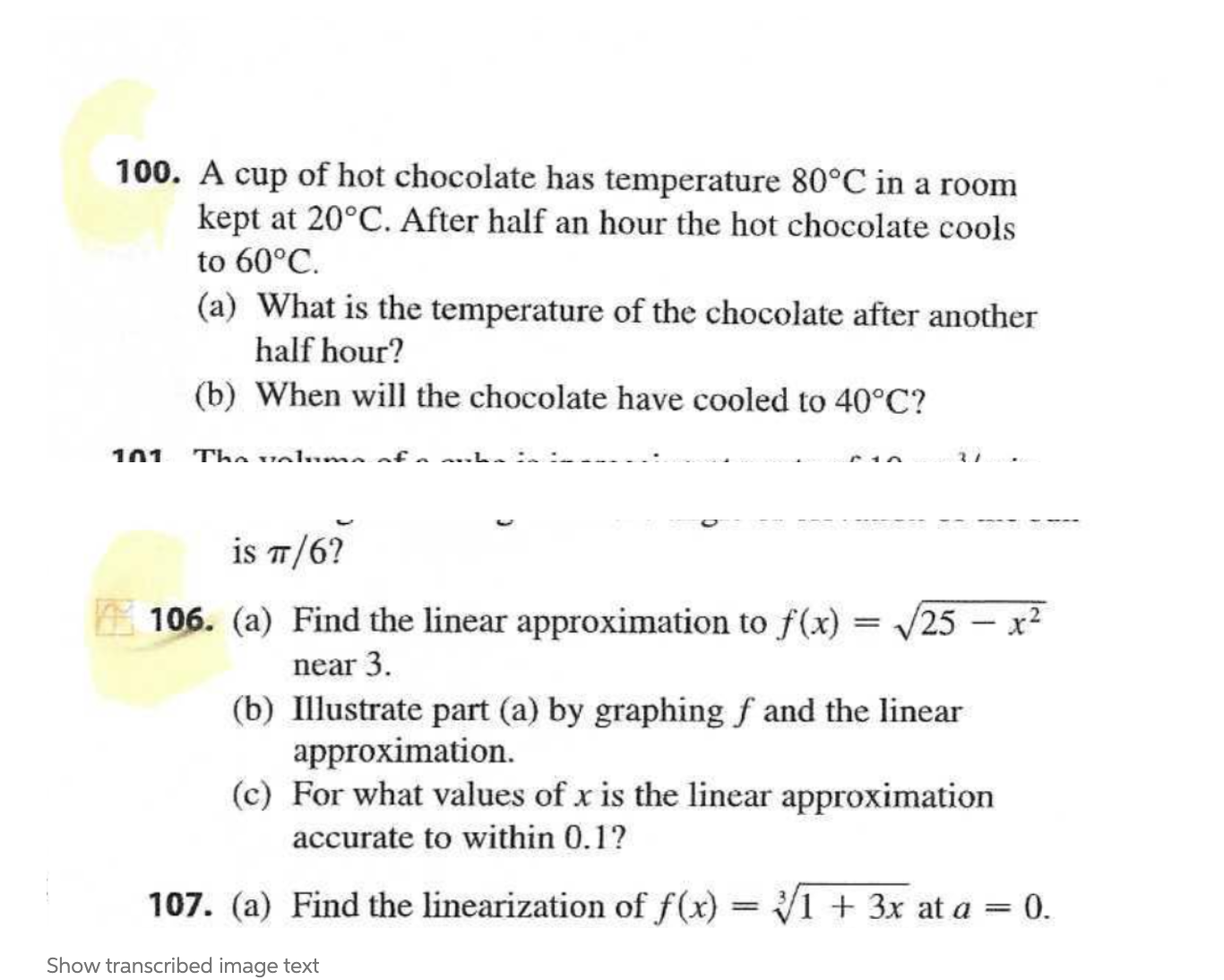 Solved 100 A Cup Of Hot Chocolate Has Temperature 80 C In A Chegg Com
