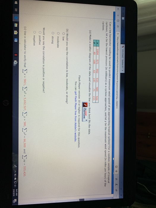 Solved Can a low barometer reading be used to predict