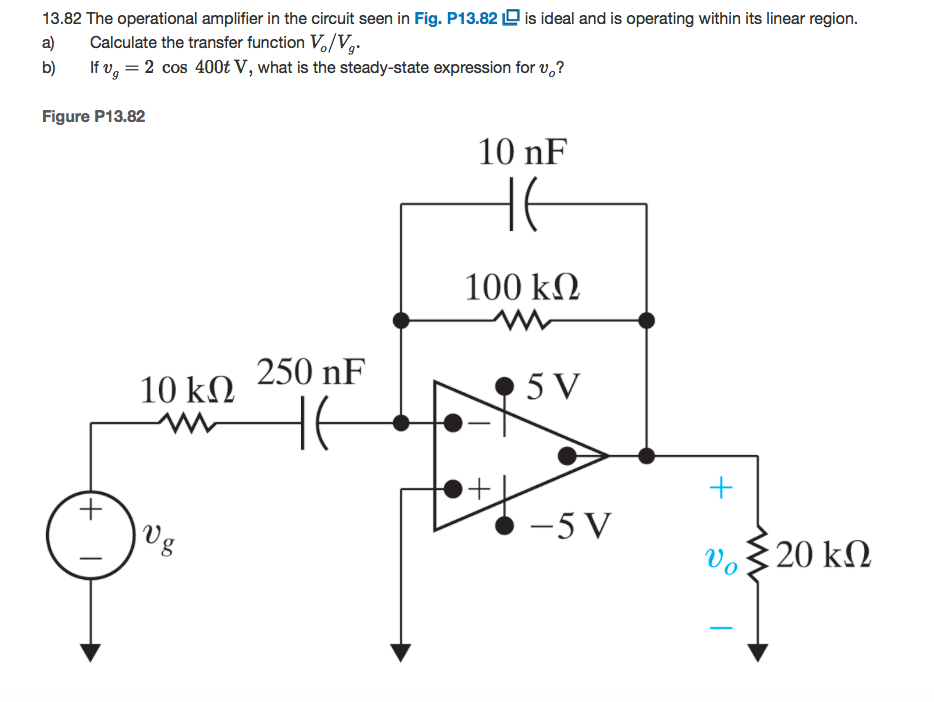 Solved 13.82 The Operational Amplifier In The Circuit Seen | Chegg.com