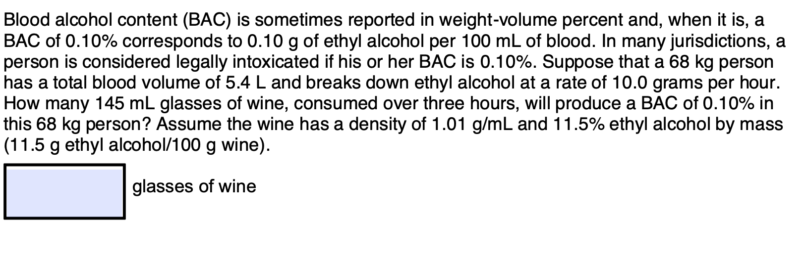 Solved Blood alcohol content (BAC) ﻿is sometimes reported in | Chegg.com