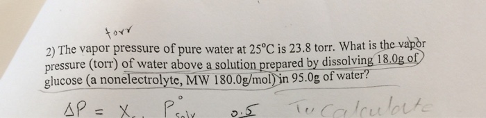 Solved The Vapor Pressure Of Pure Water At 25 Degree C Is Chegg