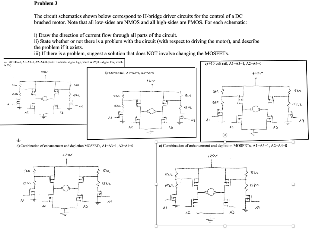 Problem 3 The circuit schematics shown below | Chegg.com