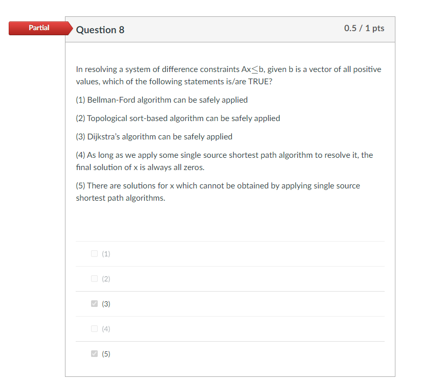 Solved Partial Question 8 0.5 / 1 pts In resolving a system | Chegg.com