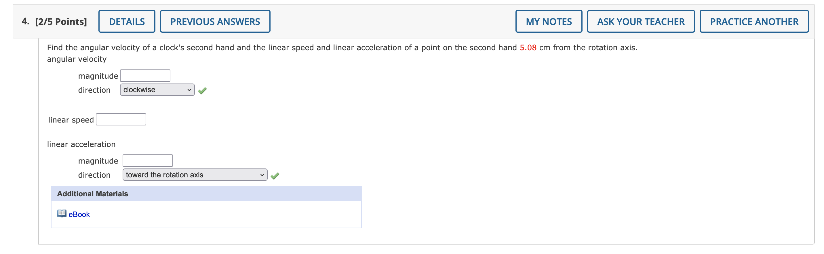 Solved 4. [2/5 Points] PREVIOUS ANSWERS ASK YOUR TEACHER