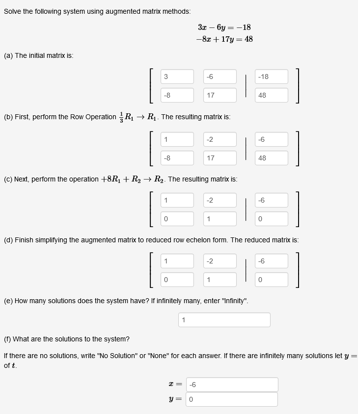 Solved Solve the following system using augmented matrix | Chegg.com