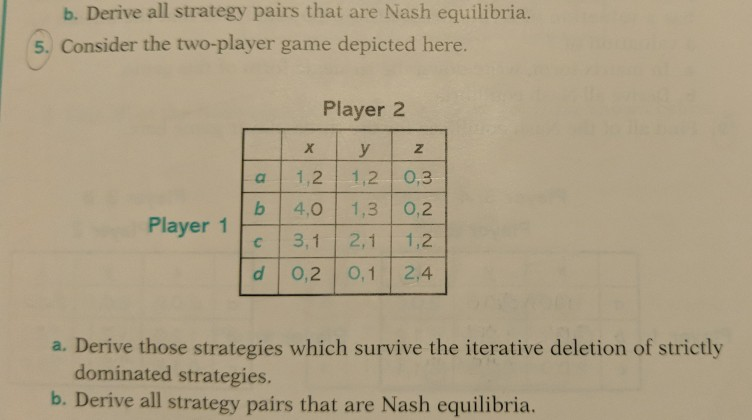 Solved B. Derive All Strategy Pairs That Are Nash | Chegg.com