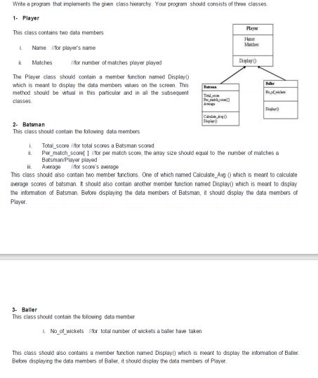 Solved Write a program that implements the given class | Chegg.com