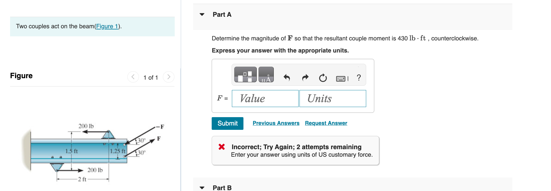 Solved Two couples act on the beam(Figure 1). Determine the | Chegg.com