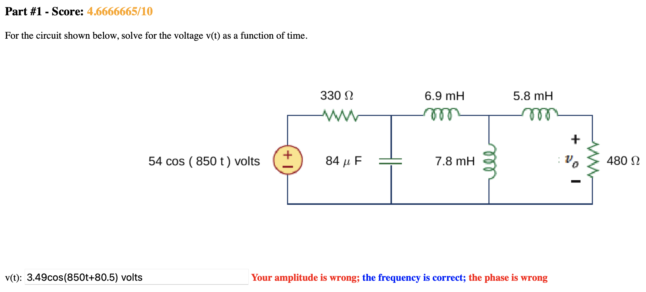 Solved For The Circuit Shown Below, Solve For The Voltage | Chegg.com