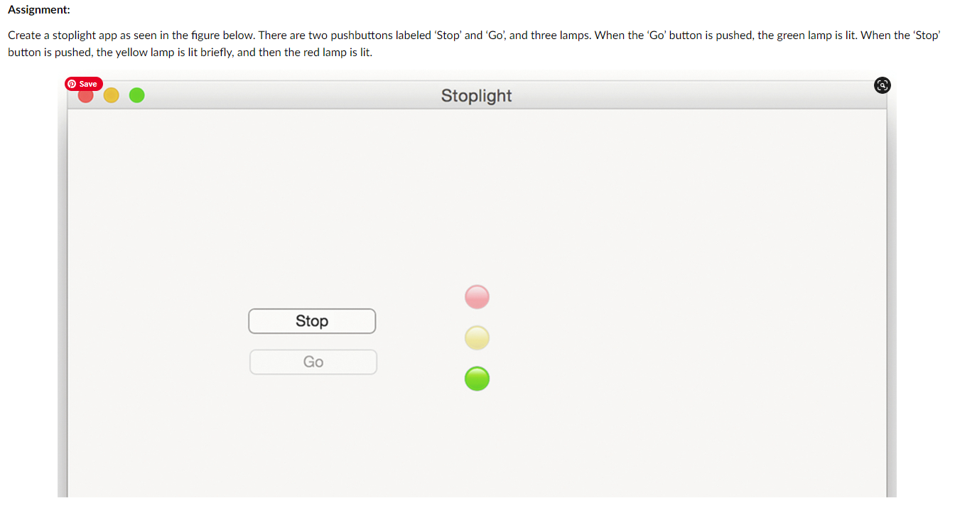 Solved Assignment Create a stoplight app as seen in the
