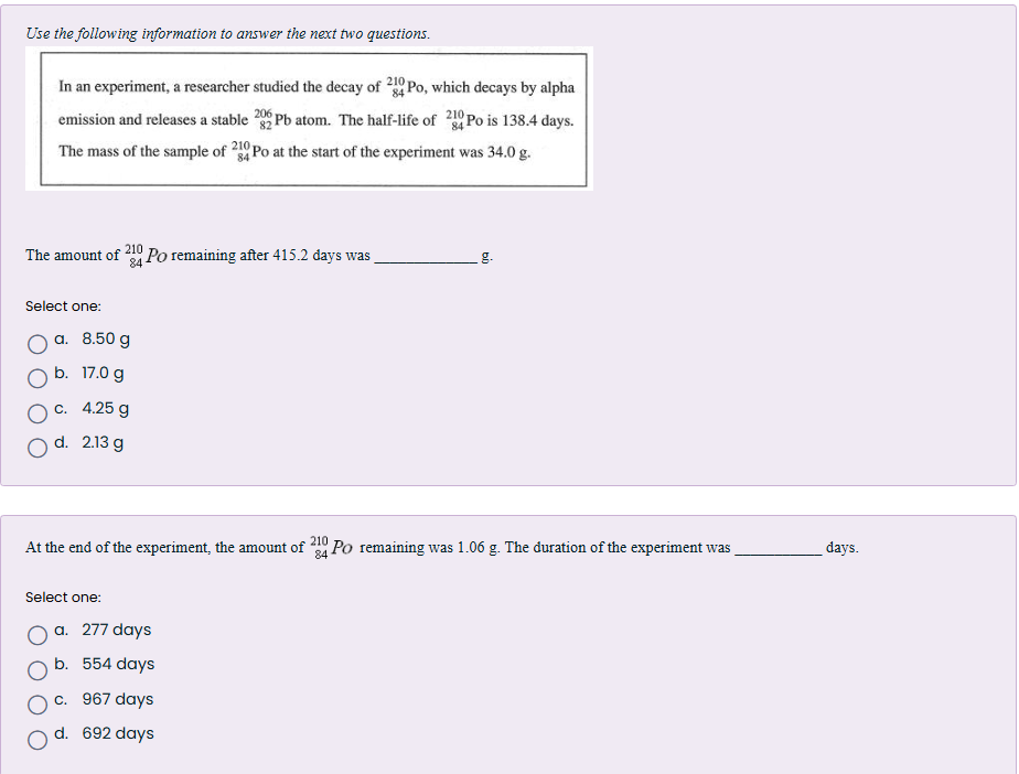 Solved Use the following information to ﻿answer the next two | Chegg.com