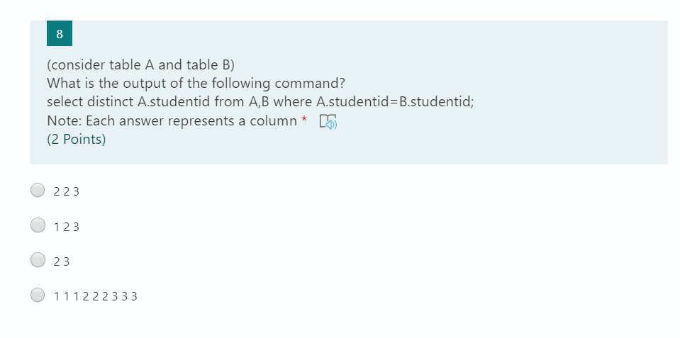 Solved 8 (consider Table A And Table B) What Is The Output | Chegg.com